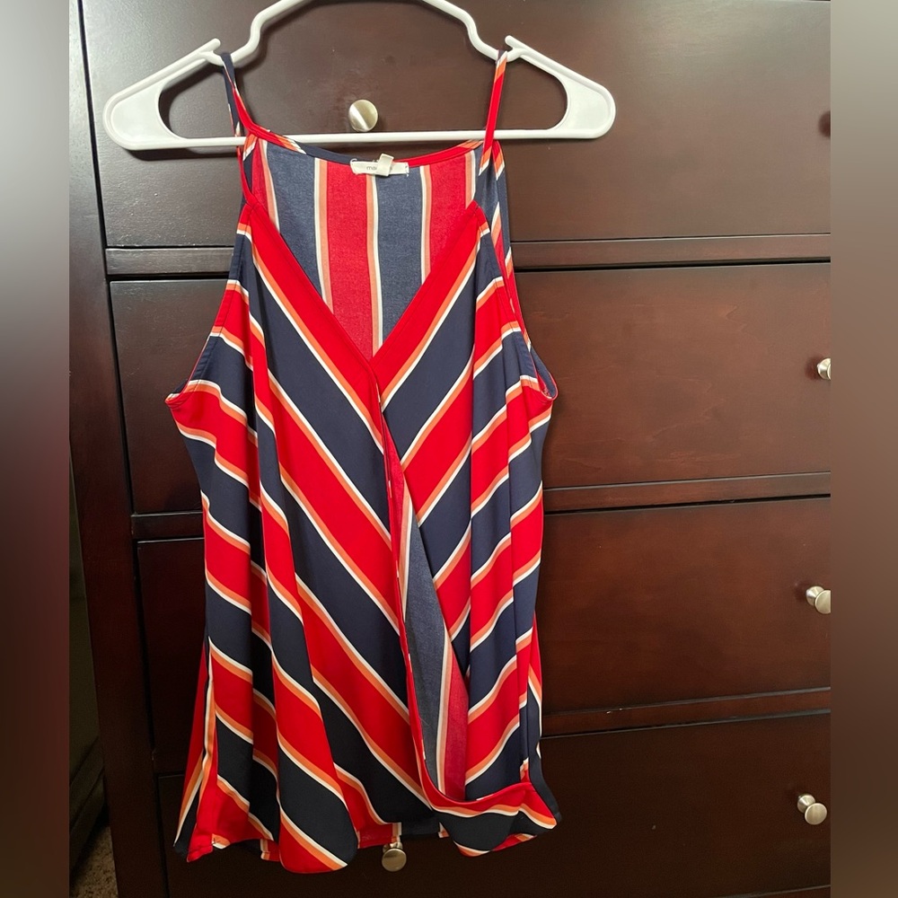 Striped Red and Blue Women's Top